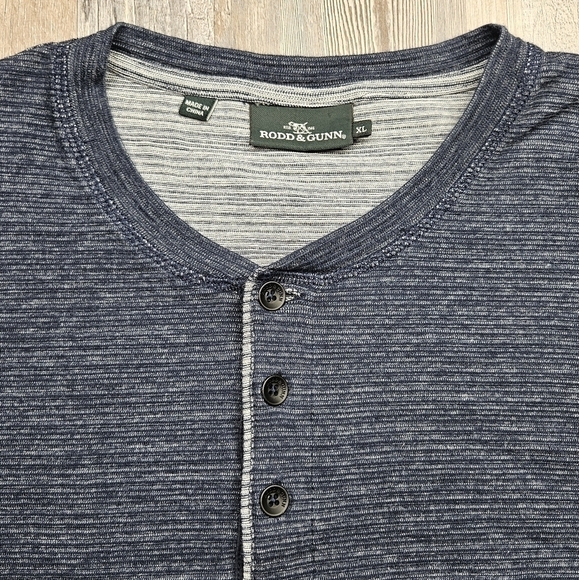 Rodd & Gunn Navy Blue Men's Henley Navy Blue XL - Picture 4 of 8